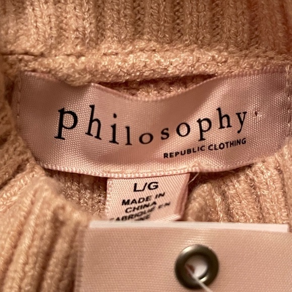 Philosophy Sweater Large Beige Cable Net NWT - Picture 8 of 14
